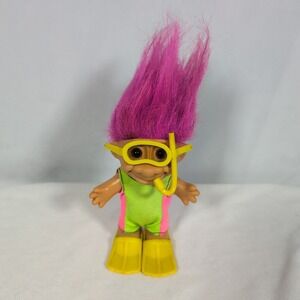 Troll Doll 4 1/2" Russ Scuba Diver Pink  Hair